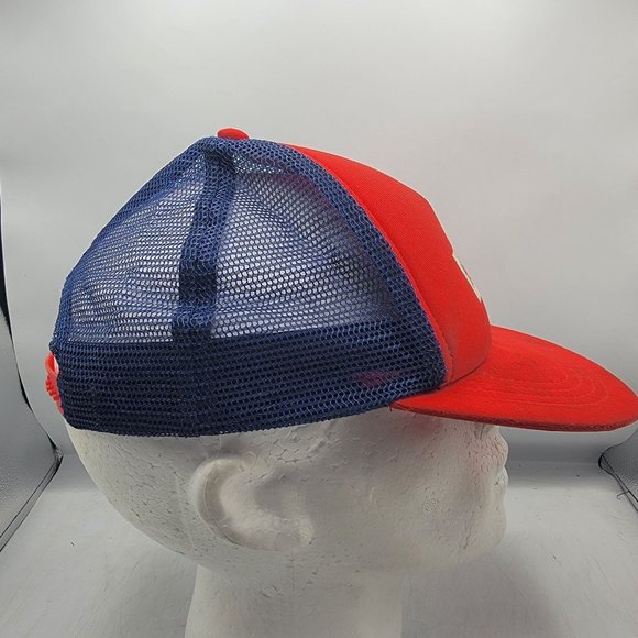 Hurley Mens One and Only Square Trucker Hat Cap Red Blue Breathable Comfort - Picture 4 of 9